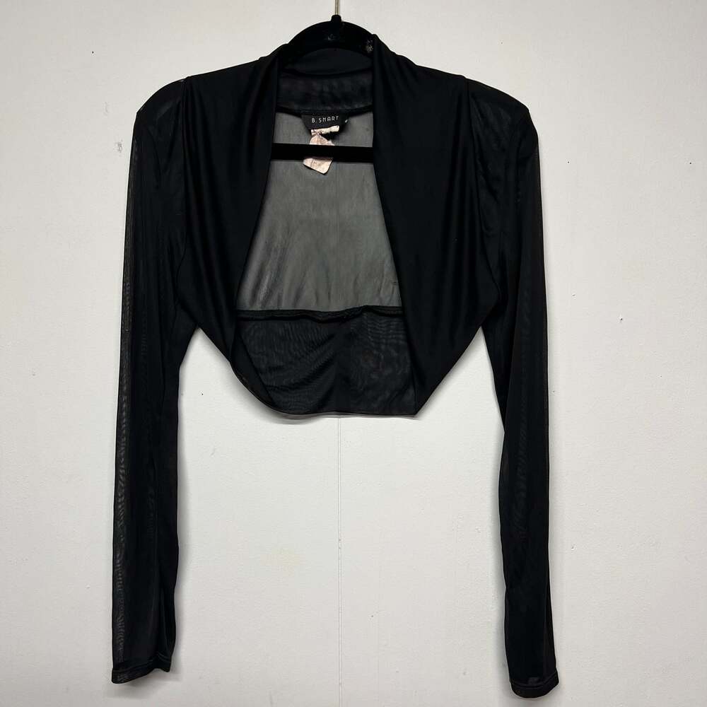 B. Smart Vintage Y2K Mesh Long Sleeve Open Front Top Womens S Dark Fairy Grunge